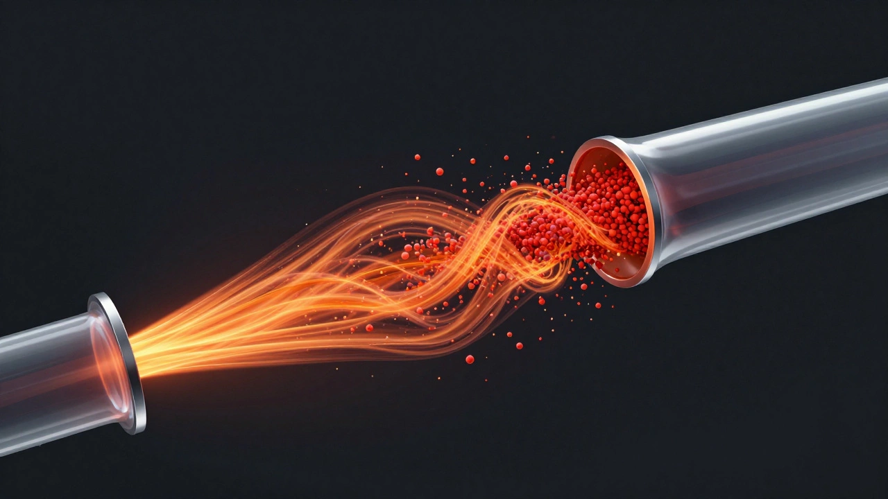 3D visualization of exhaust gas flow velocity in pipes