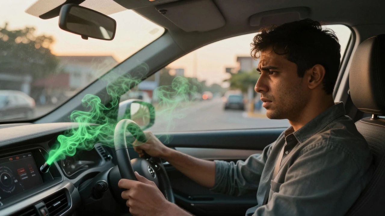Driver concerned about exhaust fumes entering car cabin