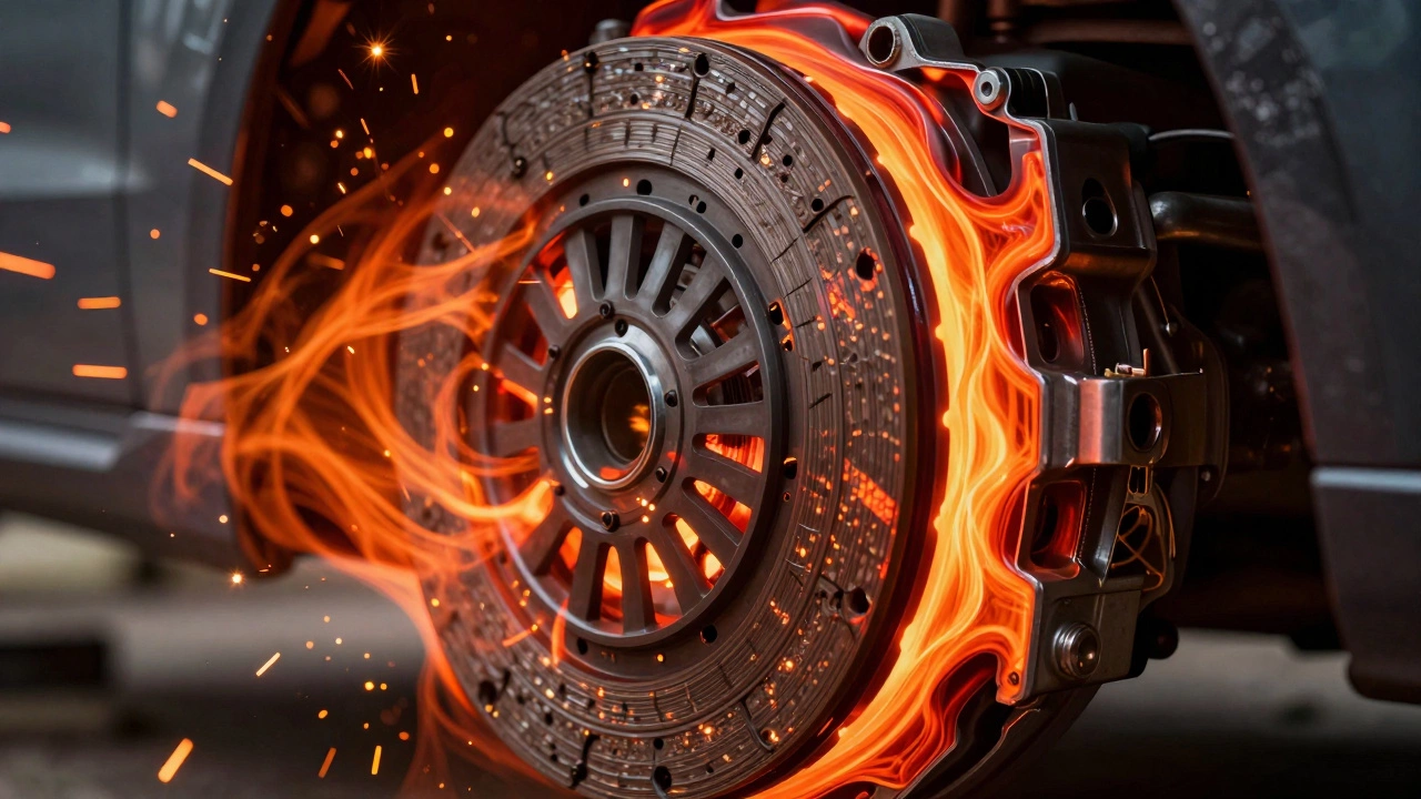 Overheating clutch disc with heat distortion effects