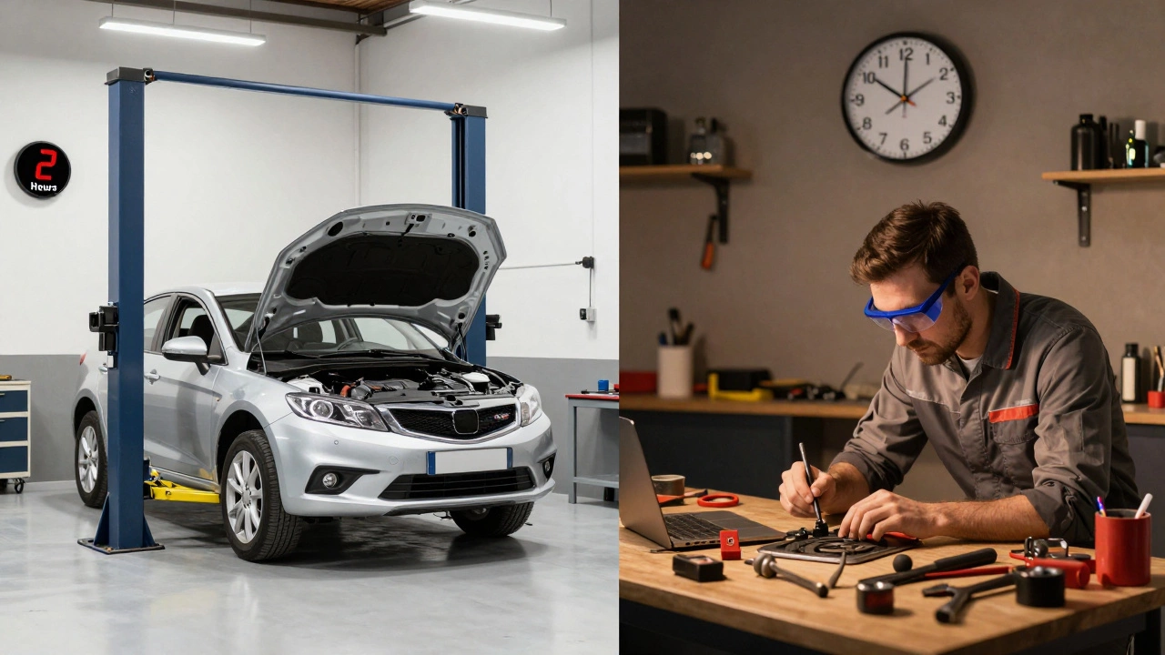 Comparison of pro shop efficiency vs DIY garage repair time