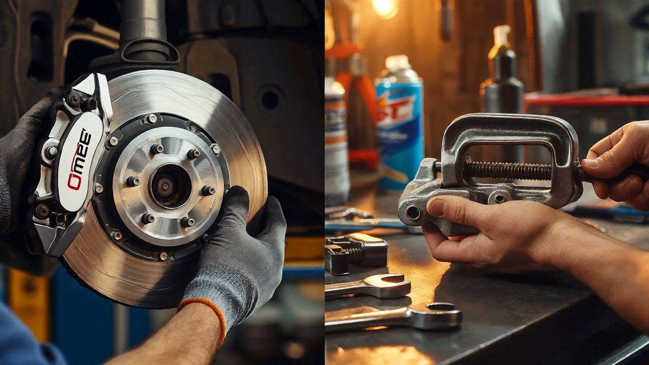 Comparison of installing a new caliper versus a DIY remanufactured repair.