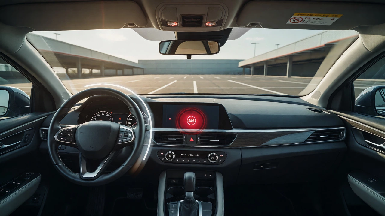Driver diagnosing brake issues via steering vibration and ABS light